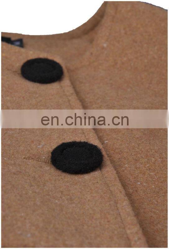 2014 European style double-breasted button woollen ladies long coats