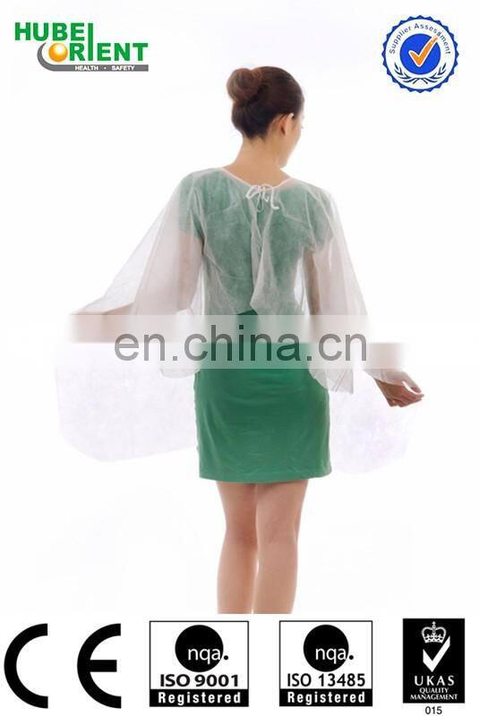 Disposable Blue/ White Non-Woven Hair Dressing Clothes for Barbershop Use