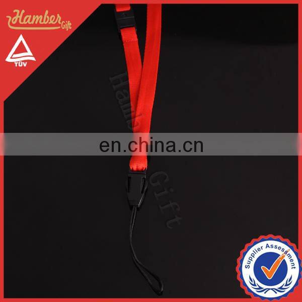 High quality blank red lanyard with black buckle
