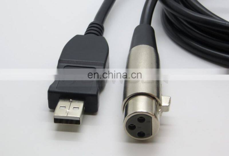 XLR Female to USB Male Microphone Mic Link Cable 3M 10FT