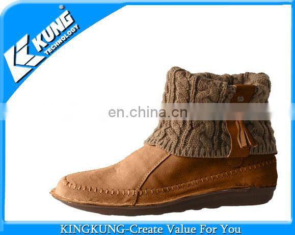 Lady wine red shoes suede handmade shoe on wholesale