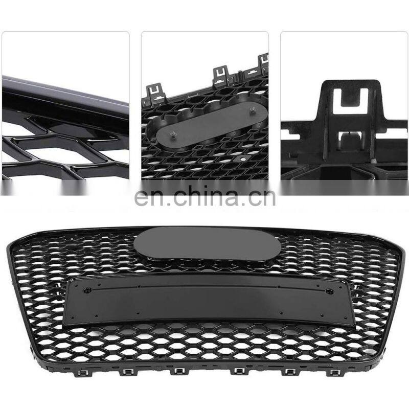 Honeycomb Center Grill Gloss Black Grille RS5 Style Fit 2013-2016 for Audi A5 S5