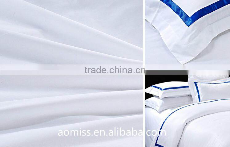 Cotton 400 Thread Count Hit Color Sateen bedding Set White Bed Linen Hotel