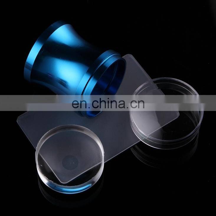 nail art supplies 2018 New 40mm Metallic Silicone jelly Nail art stamp printer set