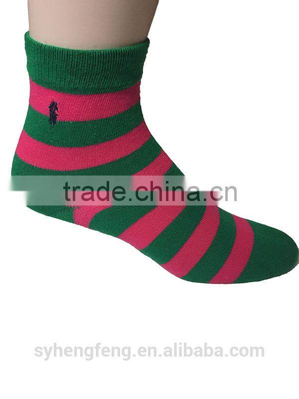2015 hot saling women bright-coloured socks stripe sock