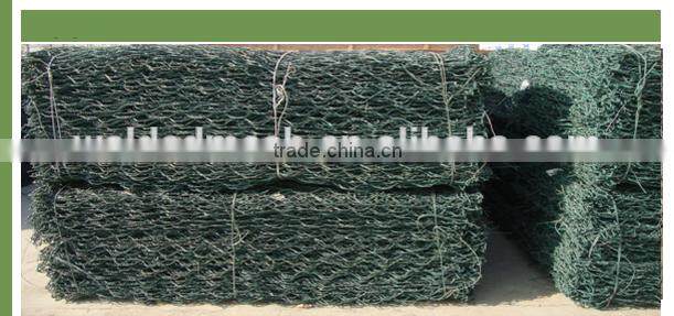 PVC coated galvanized hexagonal 1X1X1 gabion mesh box