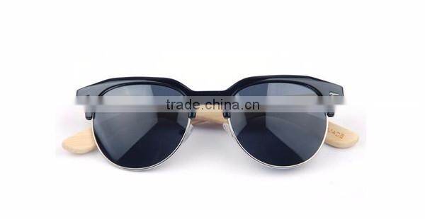 made by hand wood temple semi rimless half frame rimmed polarized sungalsses