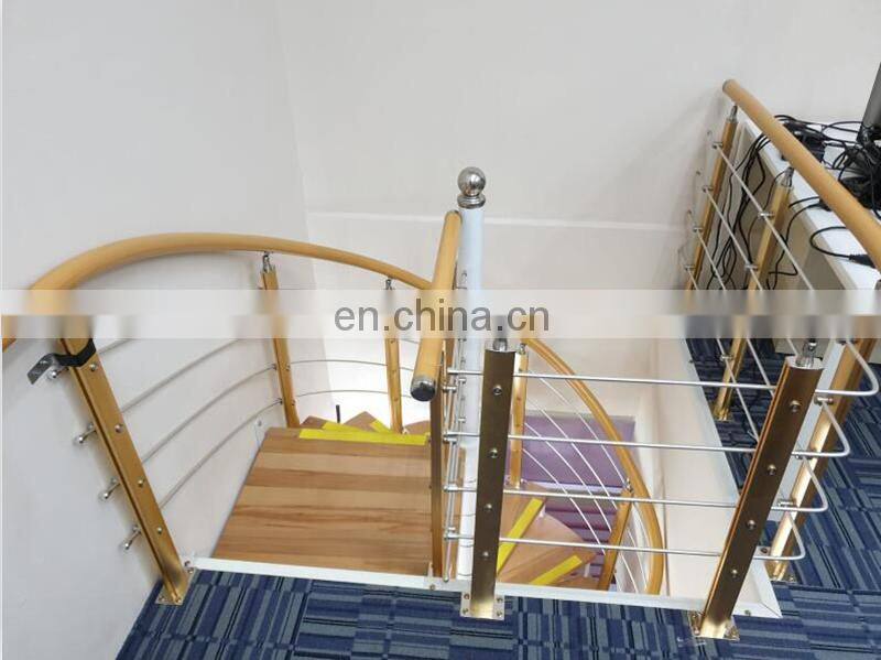 Staircase manufacturer unique design wood treads residential small spiral stair