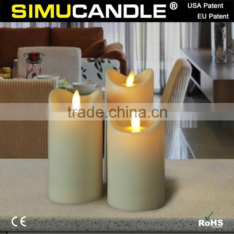 Fancy Design Flameless Led Candle with Moving Flame, with USA and EU Patent