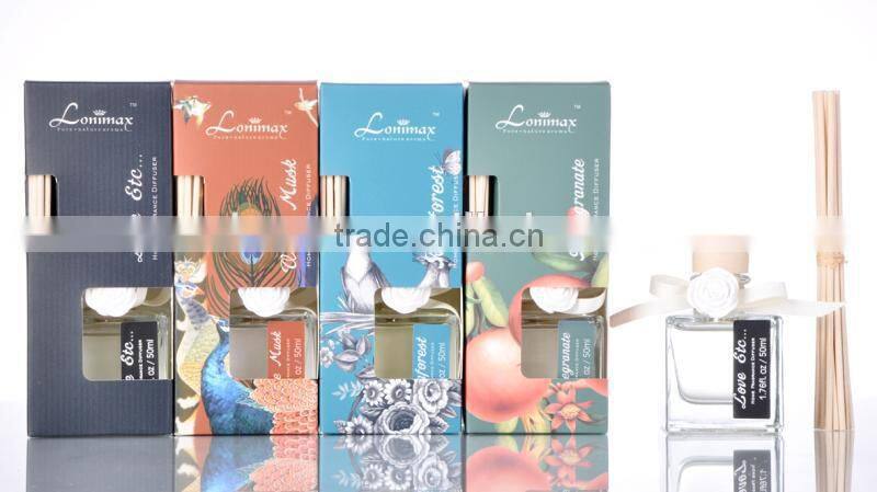 85ml Home fragrance Aroma Reed Diffuser with glass bottle and clay decoration SA-0043