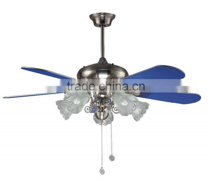 Elegant design decorative hanging fan with flower light