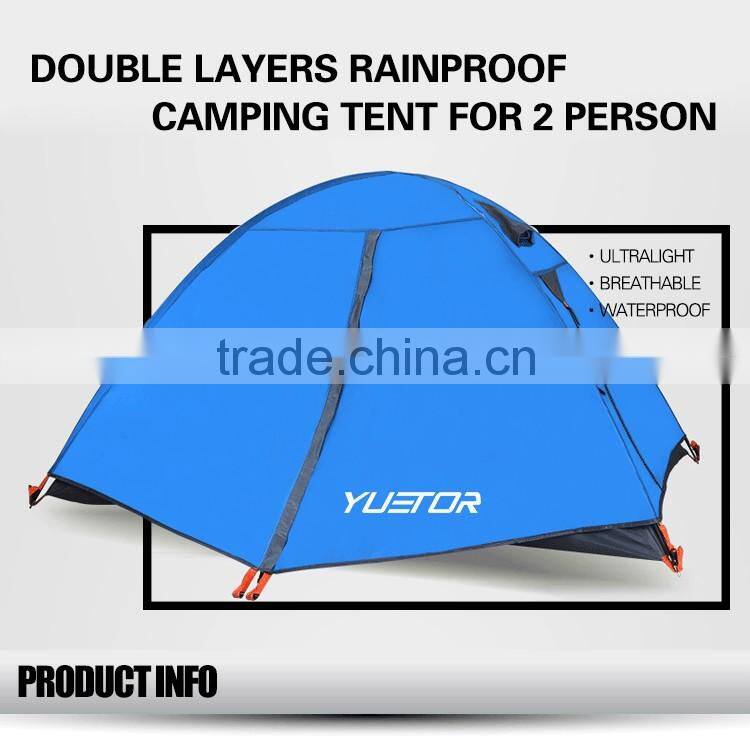 Hotsell Waterproof Double Layer 2 Person 3 Season Aluminum Rod outdoor camping tent