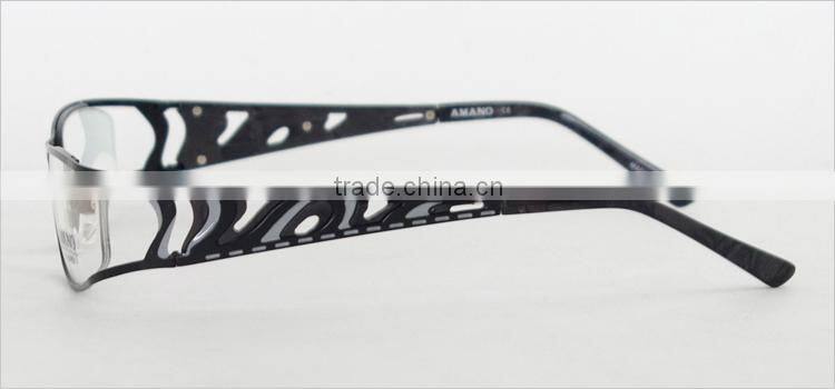 Full-rim with wide temple hot sale fashion metal clear lens glasses frame
