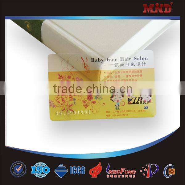 MTT23 Clear Transparent PVC Business Card/plastic business cards