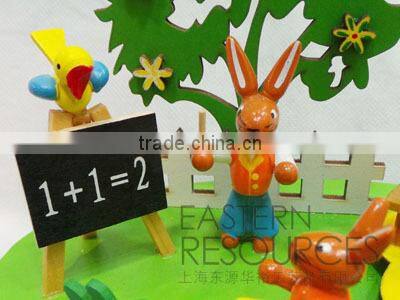 Oval Shape Music Box Easter Rabbit School