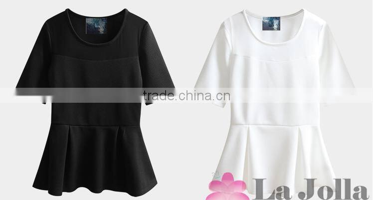 Fashion ruffle t-shirt dress design for girls screen printing blouse
