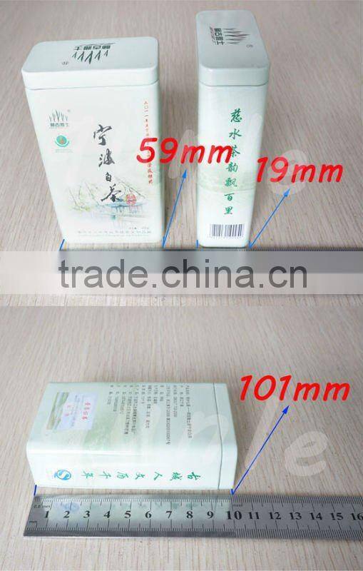 Rectangular Tea Small Tin Cans With Embedded Lid