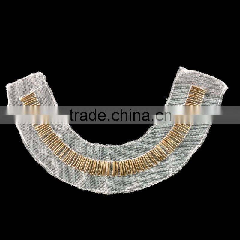 fashion silver plastic beaded necktrim/ neckline/ neck collar for decoration wholesale