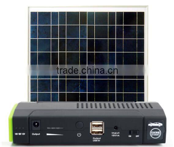 2016 real capacity 18000mah solar car jump starter, solar laptop charger, battery jump starter