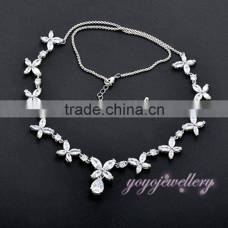 Wholesale 2016 white stone latest design saudi gold jewelry necklace