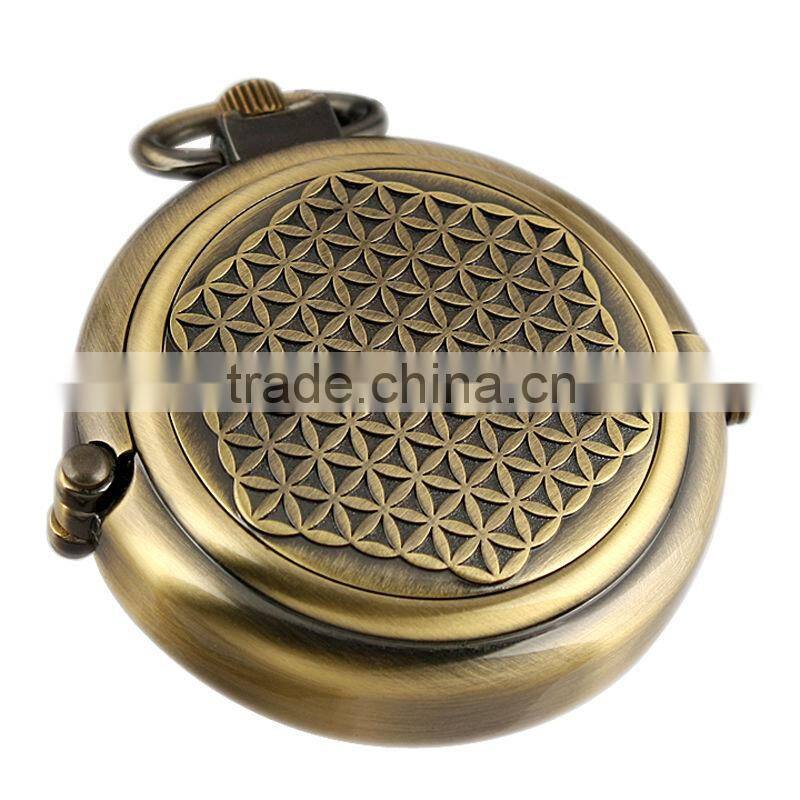 Men's Copper Case Skeleton Dial Mechanical Antique Pocket Watch WP115