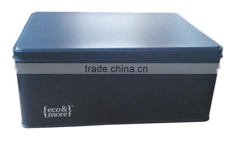 blacking plain rectangle tin box