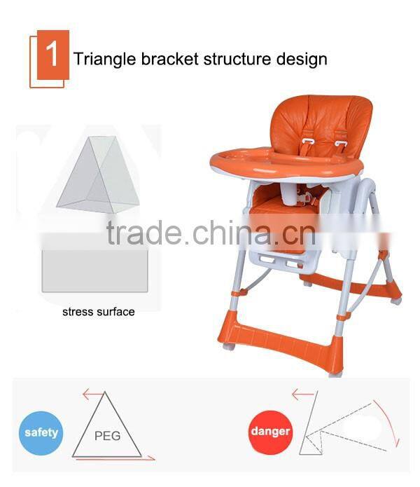 Adjustable folding kids feeding chairs wholesale plastic restaurant High Chair Portable