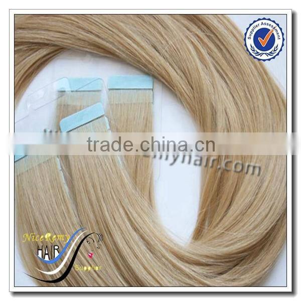 Wholesale100% human hair double sided russian hair tape hair extension