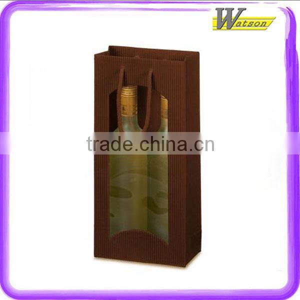 hot selling christmas festival red or white wine corrugated paper packing bag