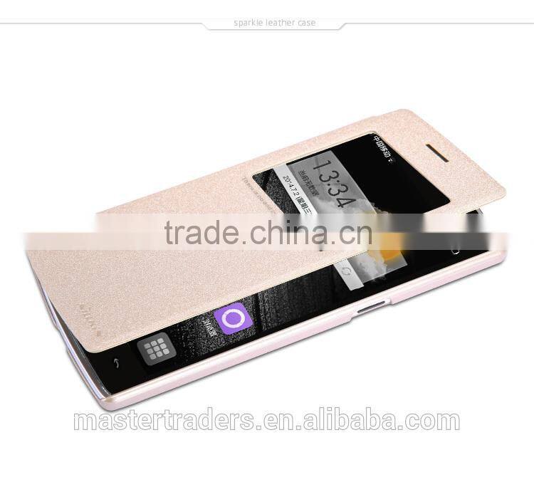 Origianl NILLKIN Sparkle Series Flip Luxury PU Leather Case Skin Back Cover For One Plus MT-2749