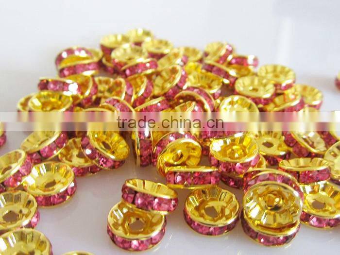 Royal Chain Rhinestone spacer beads! Loose Jewelry Rhinestone Round Spacers beads for Bracelet Necklace Making