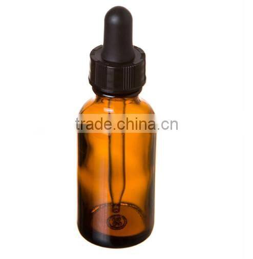 30ml 1 oz. Boston Round Bottle Amber Glass Bottles with Dropper Caps