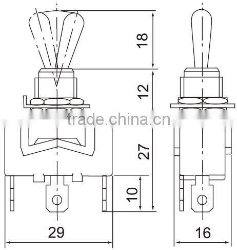 CNTD China Products Tab Terminal Rainproof Oilproof Waterproof Mini Toggle Switch