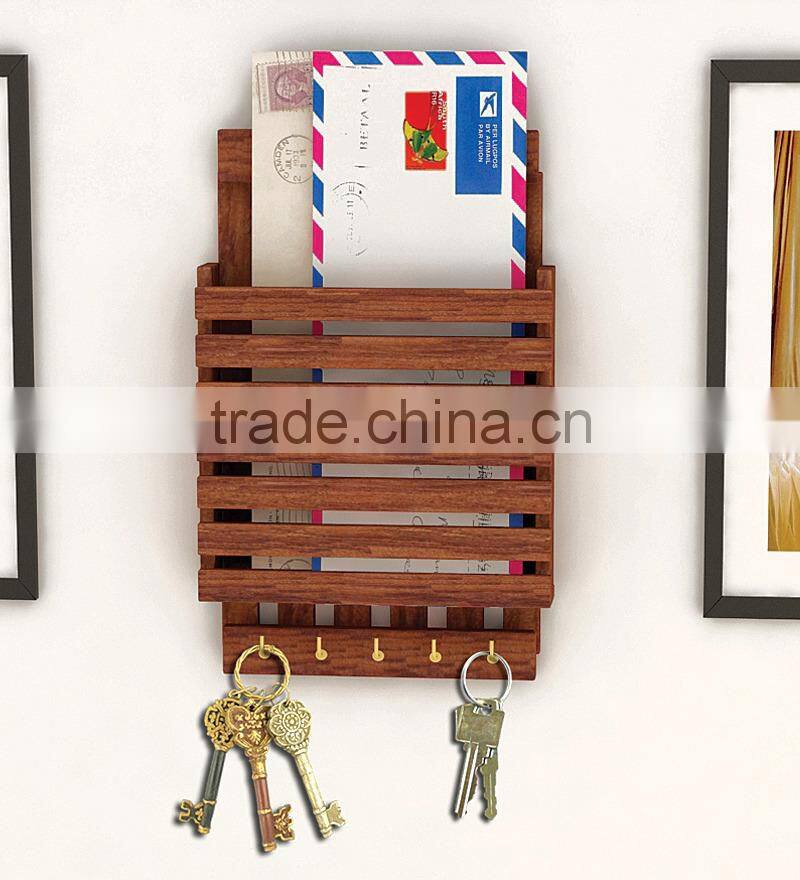 2015 new arrival multifunction letter holder letter rack and hooks for key holder Message Center by Home Basics on the wall