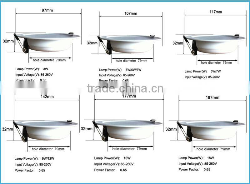 HOT sale 3inch 4inch 5inch 6inch 12 watt led downlight manufacture supply Dimmable Plastic Downlight Led Downlight