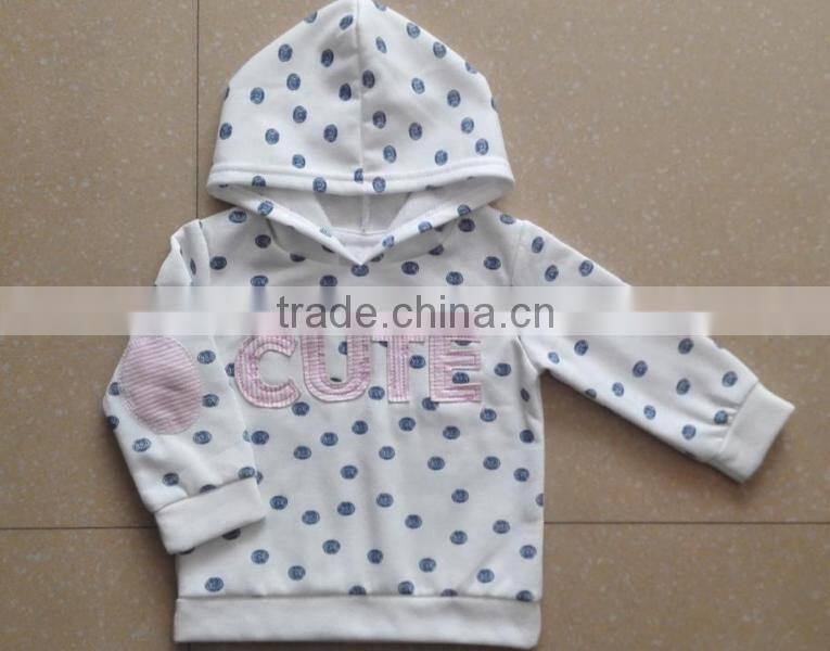 BSCI Passed China Factory Winter Fleece Overall Printed Baby Pullover Infant Hoody Lovely Baby Girls Sweatershirt