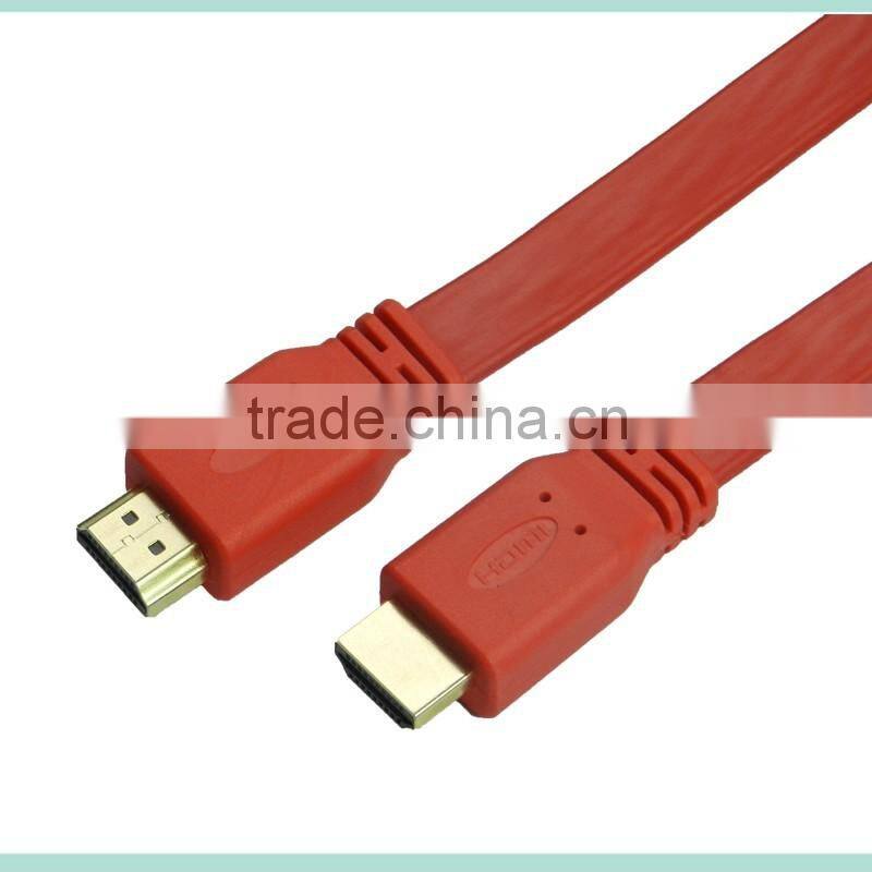 V1.4 Flat HDMI Cable with Ethernet and Gold connector support 3D