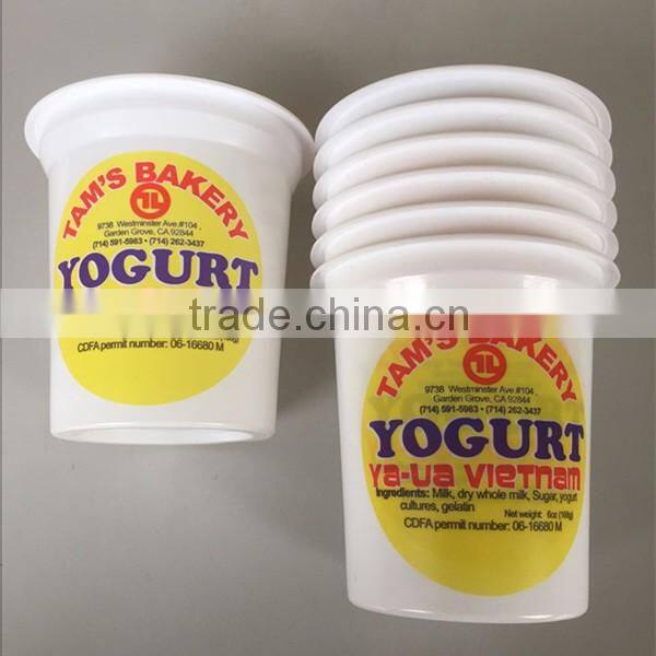 Hot sale yogurt cup, PP yogurt cup, PS yogurt cup with printed foil lid