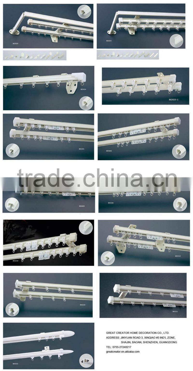 White Single or Double Metal Sliding Curtain Track