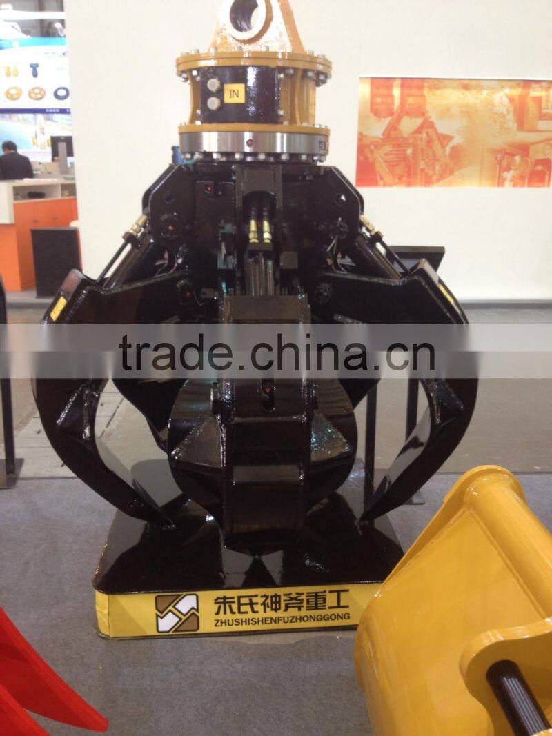 SF high quality 5 teeth hydraulic rotating grapple fit for 20T machinery