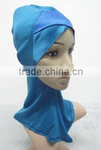 C049 new style both sides two color satin crossover ninja inner underscarf,full underscarf to cover neck