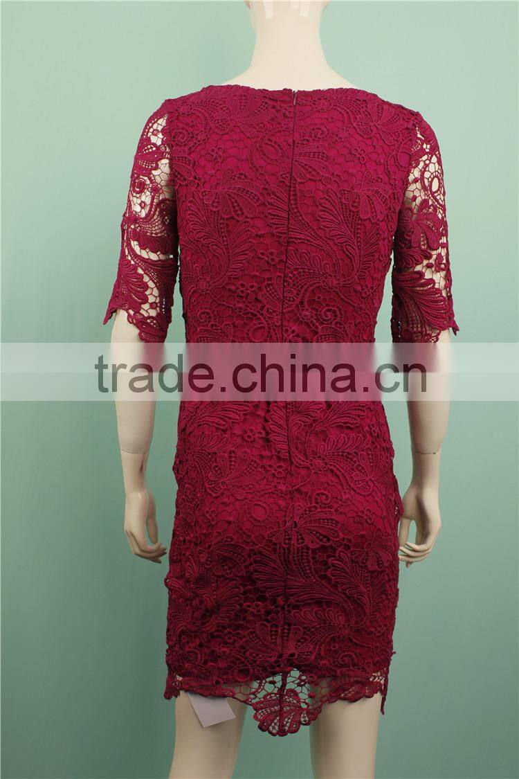 2016 S/S short sleeve red clor spring women new dresses