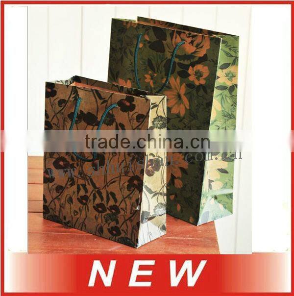 kraft paper bag,gift bag,packing bag,flower print,various design