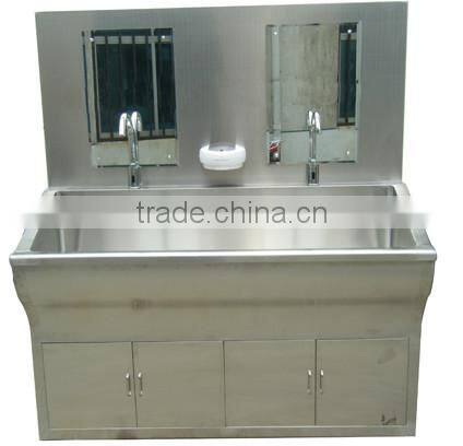 High quality medical stainless steel double star sink cabinet with mirror