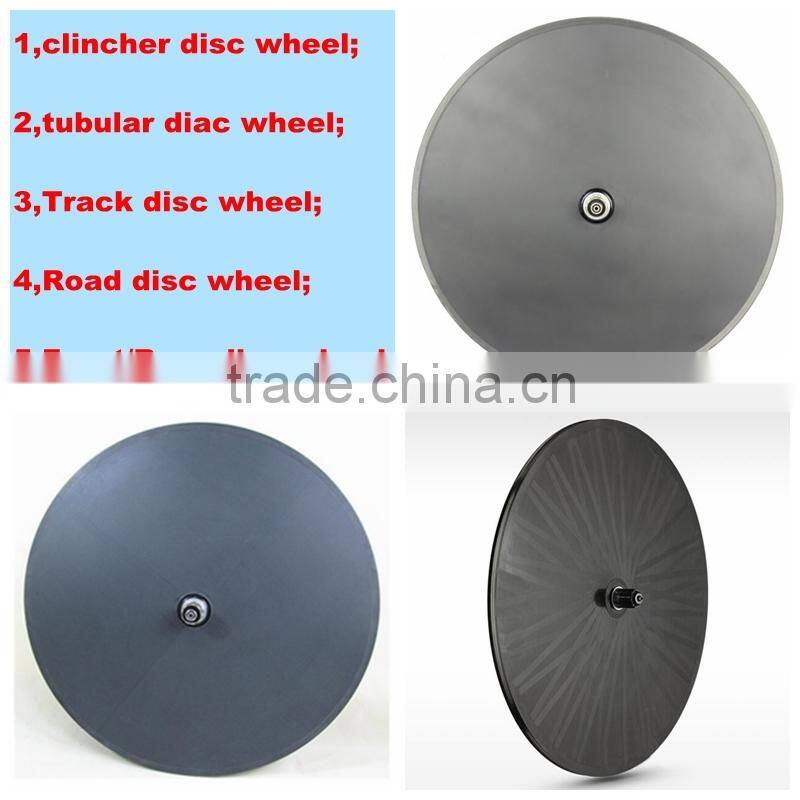 Wholesale 700C tubular/clincher carbon bicycle wheels carbon disc wheels Road/TT front wheel, carbon disc wheel for fixed gear