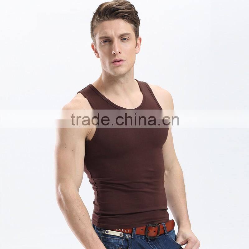 H-shaped wide collar vest muscle vest plain waistcoat new design sexy tight gym cotton vest for men