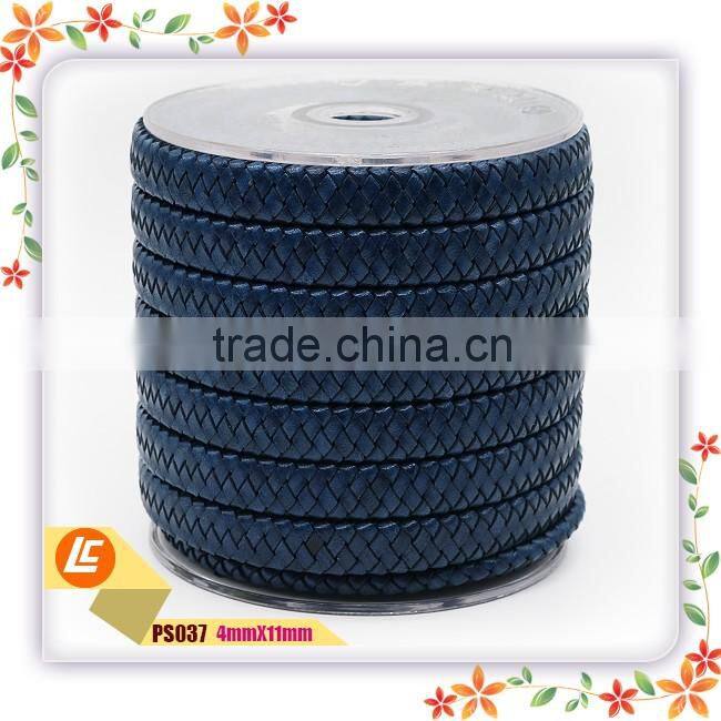 10mm width red peaceful braided cow leather cord for bracelets making