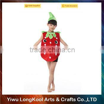 Best selling high quality kids halloween strawberry cosplay costume fruit costume for party