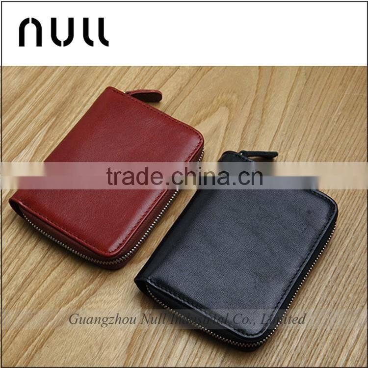 Portable High Quality Custom Leather Zipper Coin Purse