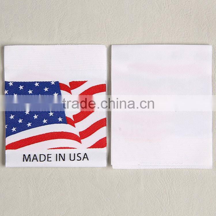 Flag main label with center folded for army shirt